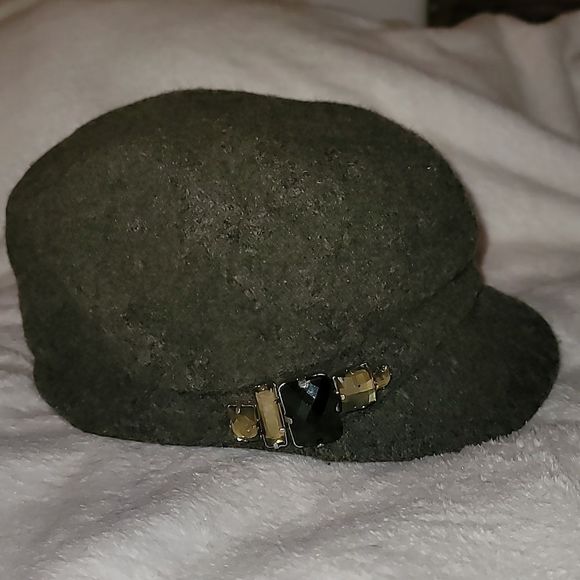 Betmar Lambswool Slouchy Jewel Accented Women's Newsboy Hat Cap Grey - Picture 1 of 7